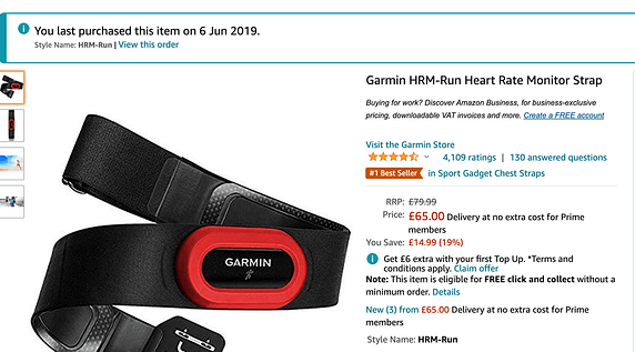 strap monitor rate heart perosn wearinggarmin